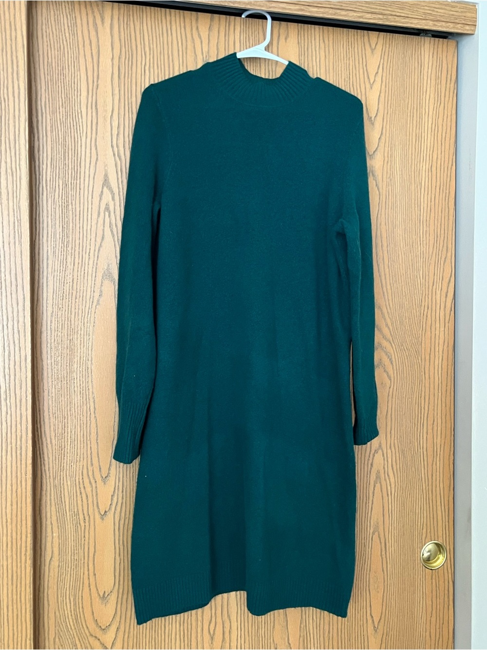 J. Crew Emerald Green Long-Sleeve extra soft sweater midi Dress size large